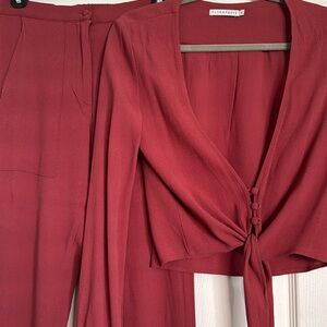 Dark maroon two set by Flynn Skye.